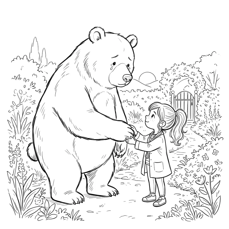 The Animal Hospital: colouring page 2, black outlines to print and colour in