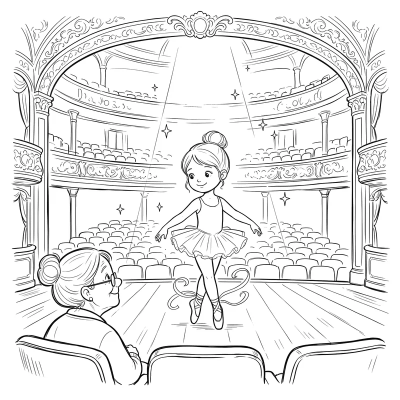 The Shoes That Wouldn't Stop Dancing: colouring page 2, black outlines to print and colour in