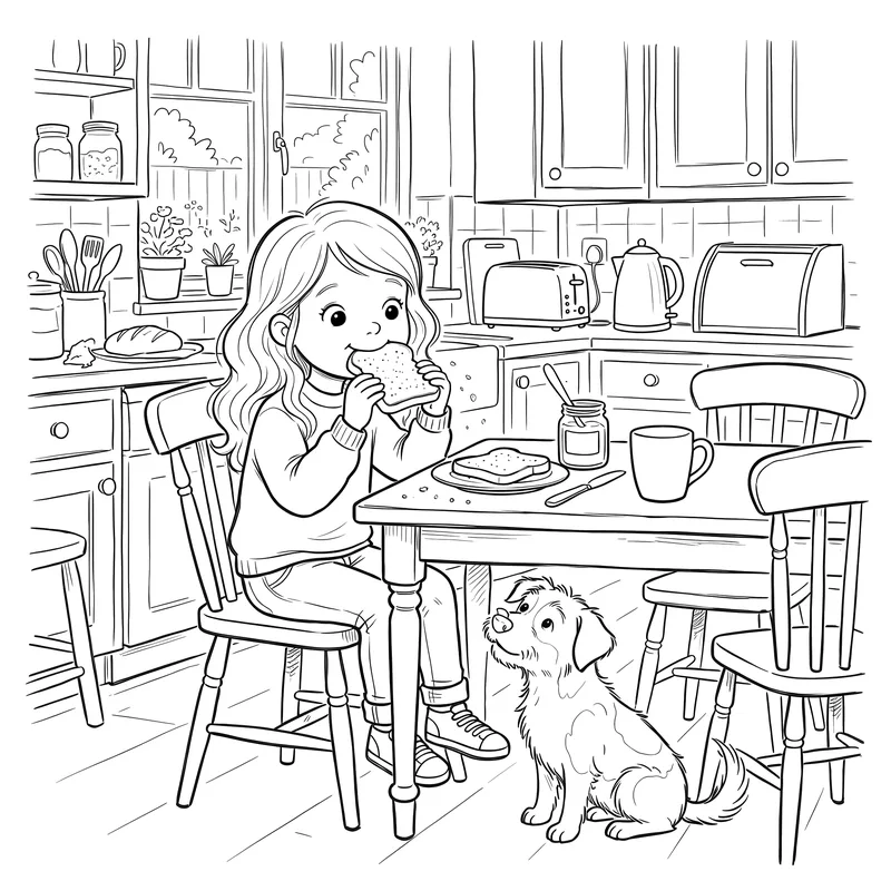 My Human: colouring page 1, black outlines to print and colour in