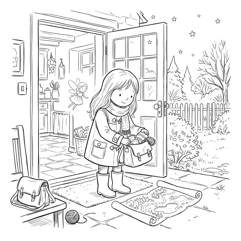 The Starlight Map: colouring page 1, black outlines to print and colour in