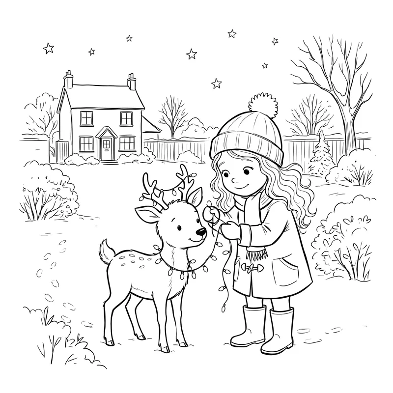 The Silver Bell: colouring page 1, black outlines to print and colour in