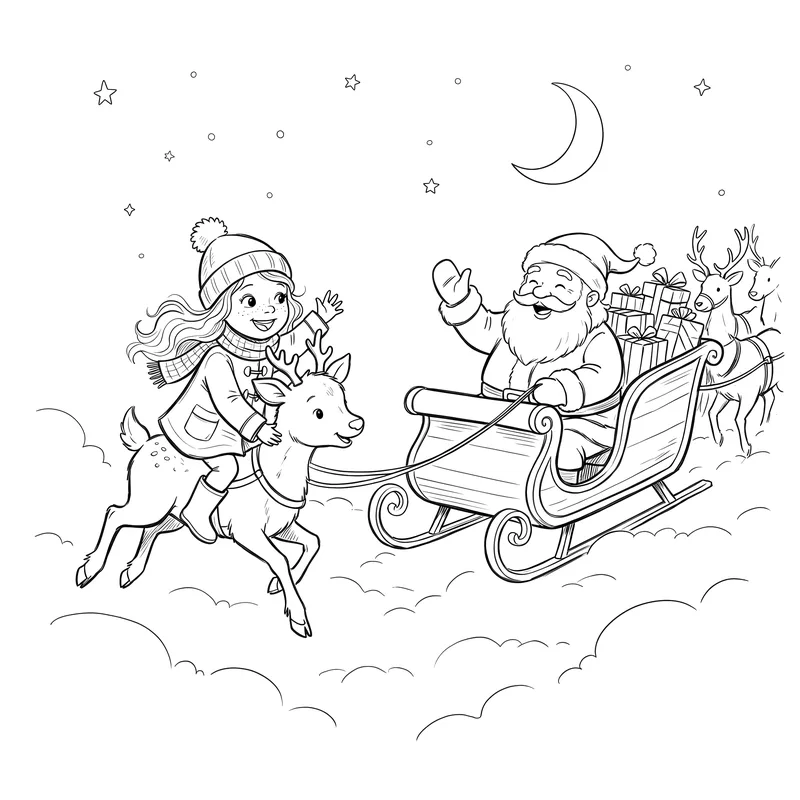 The Silver Bell: colouring page 2, black outlines to print and colour in